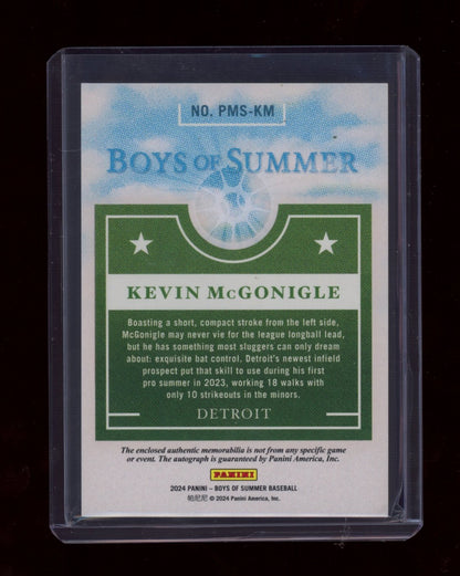2024 Panini Boys of Summer #PMS-KM Kevin McGonigle Material auto #/99