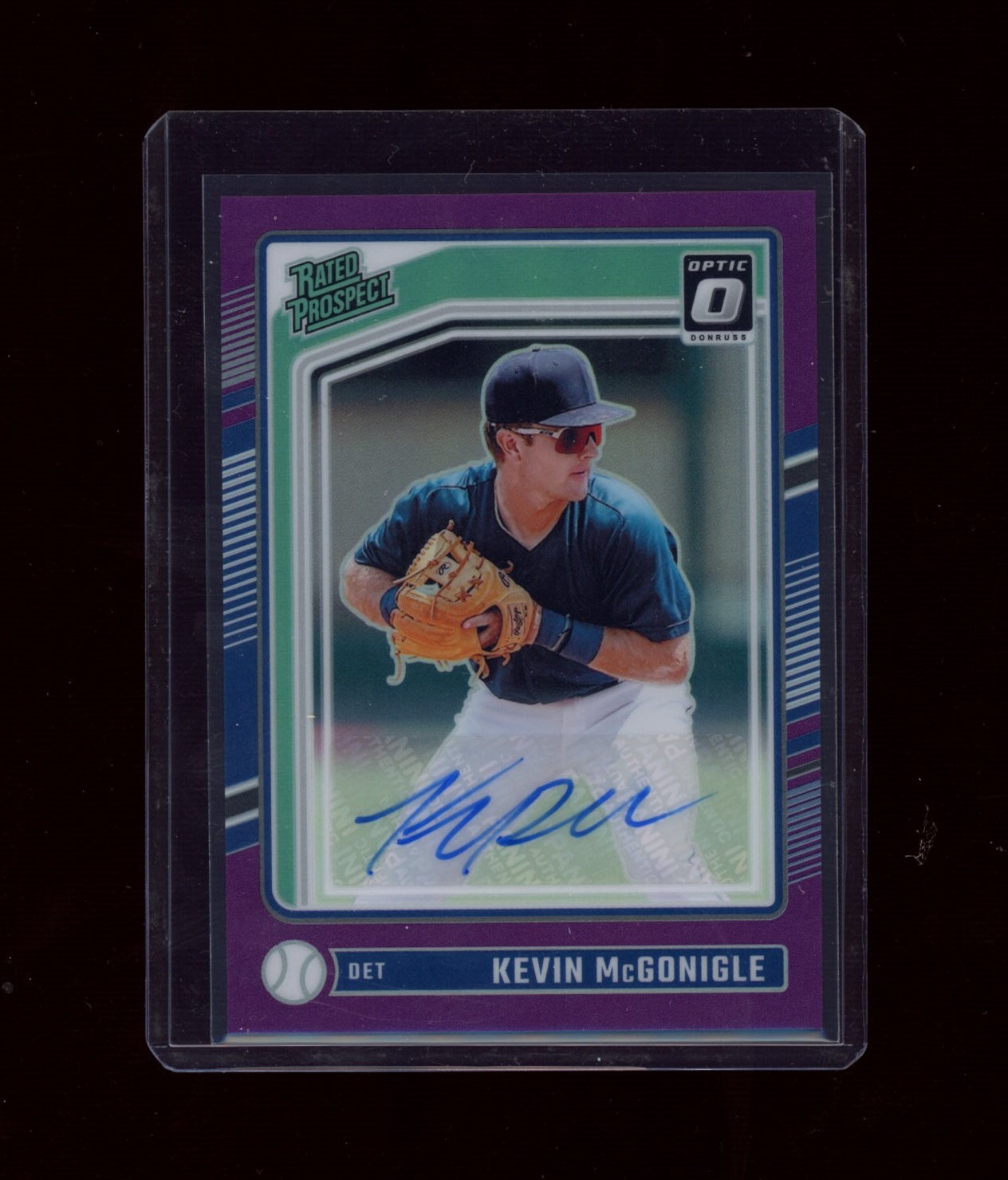 2024 Donruss #198 Kevin McGonigle Rated Optic Auto Purple #/49