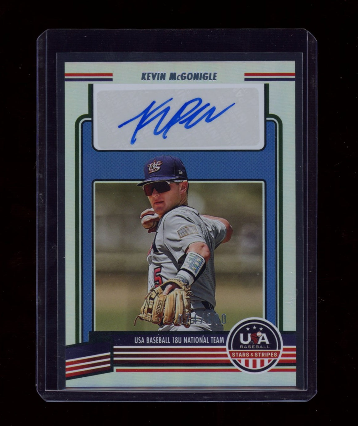 2023 Panini Stars & Stripes #18U-KM Kevin McGonigle Holo Auto #/100