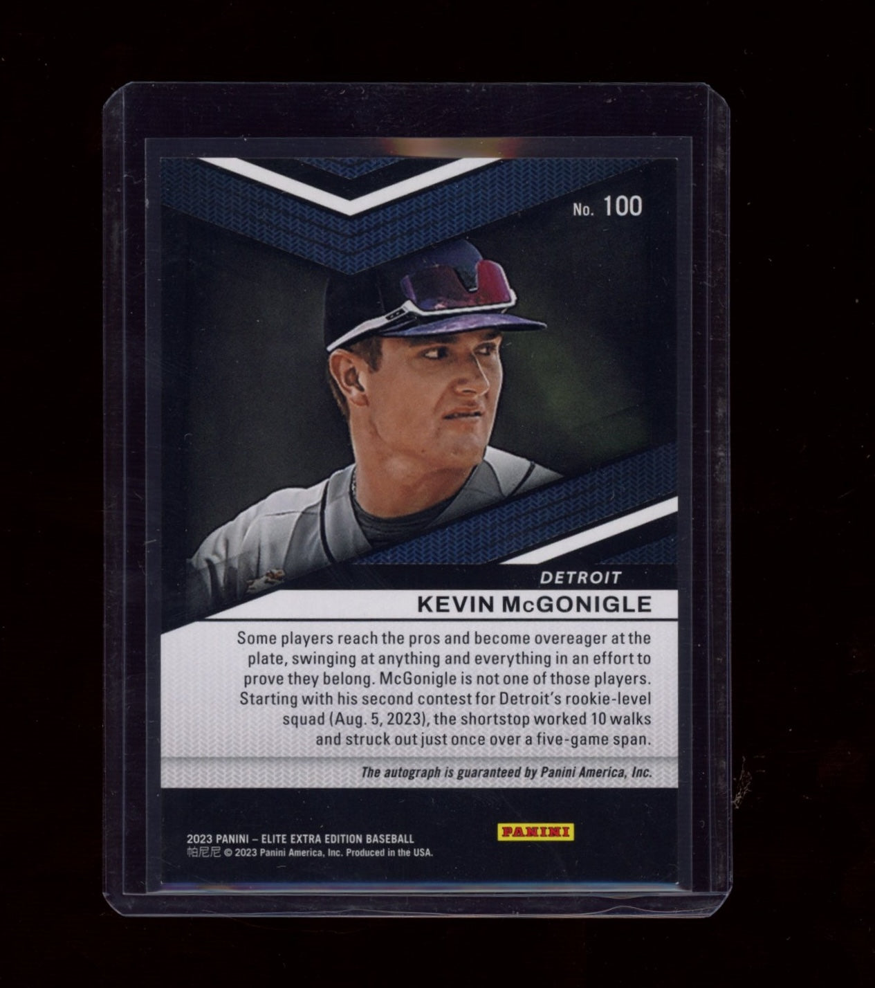 2023 Panini Elite Extra Edition #100 Kevin McGonigle Signatures