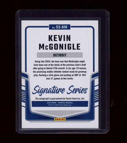 2024 Donruss #SS-KM Kevin McGonigle Signature Series Orange Laser #/25
