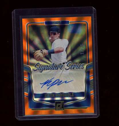 2024 Donruss #SS-KM Kevin McGonigle Signature Series Orange Laser #/25