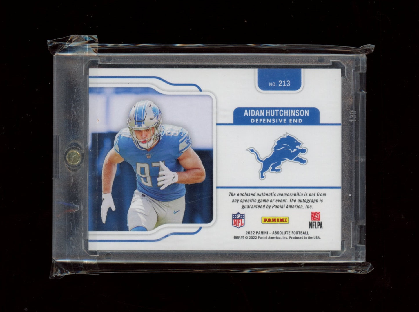 2022 Panini Absolute #213 Aidan Hutchinson #/199 RPA