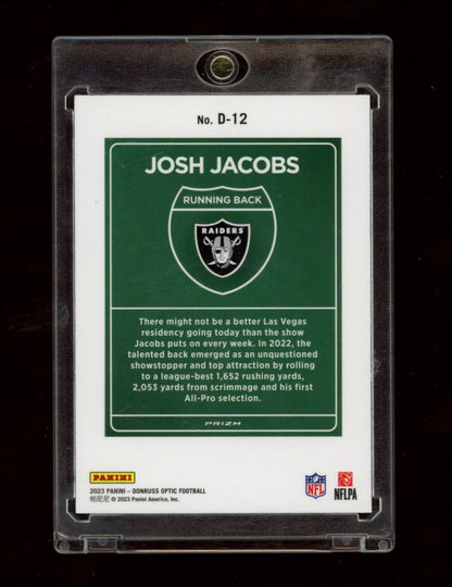 2023 Donruss Optic #D-12 Josh Jacobs Downtown