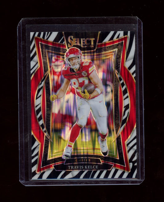2024 Panini Select #97 Travis Kelce Zebra Prizm