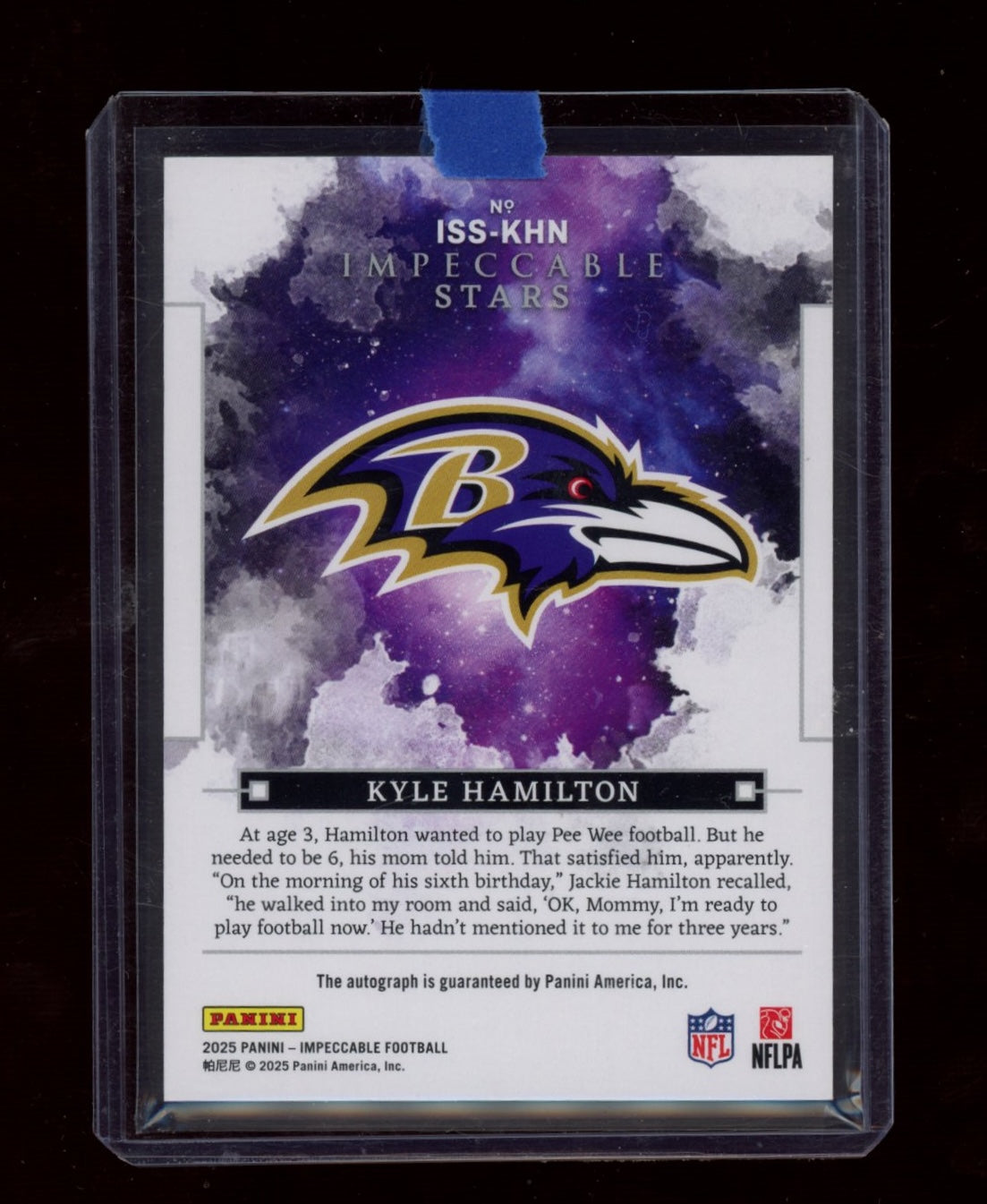 2025 Panini Immaculate Collection #ISS-KHN Kyle Hamilton Auto #/25