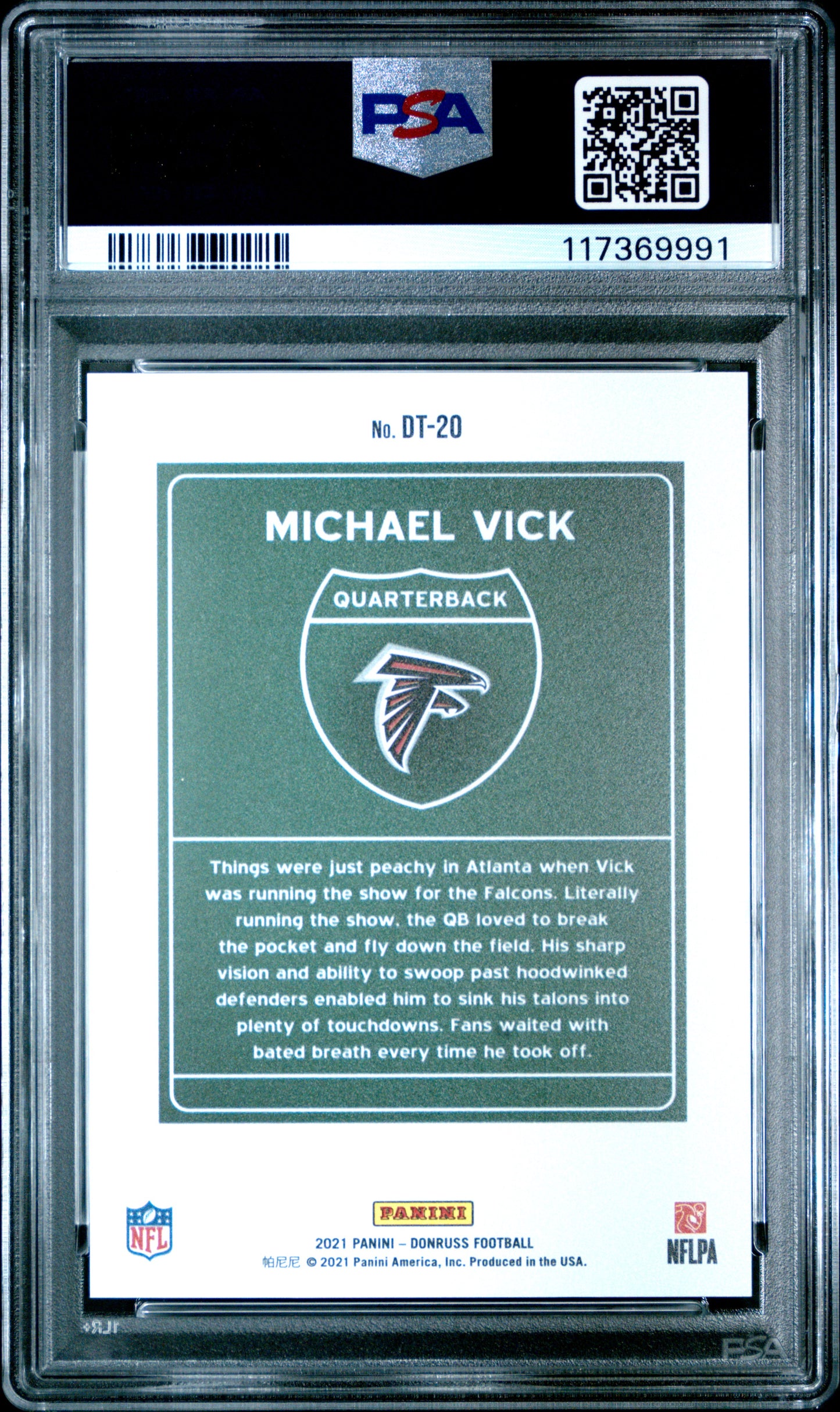 2021 Panini Donruss Downtown #DT-20 Michael Vick Downtown! PSA 9
