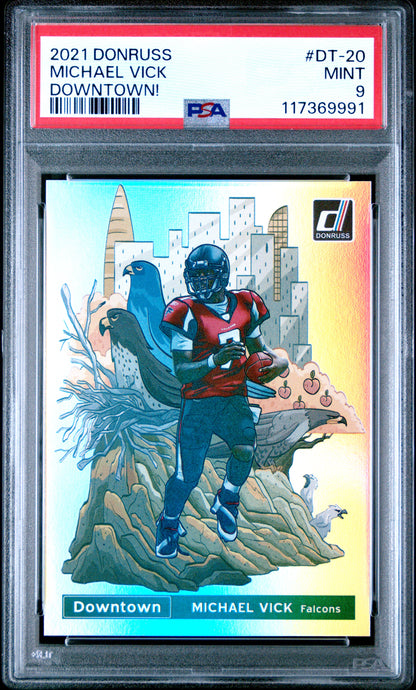 2021 Panini Donruss Downtown #DT-20 Michael Vick Downtown! PSA 9