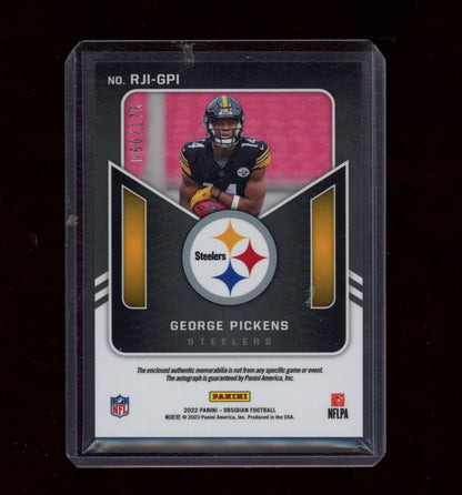 2022 Panini Obsidian #RJI-GPI George Pickens Rookie Jersey Ink #/175