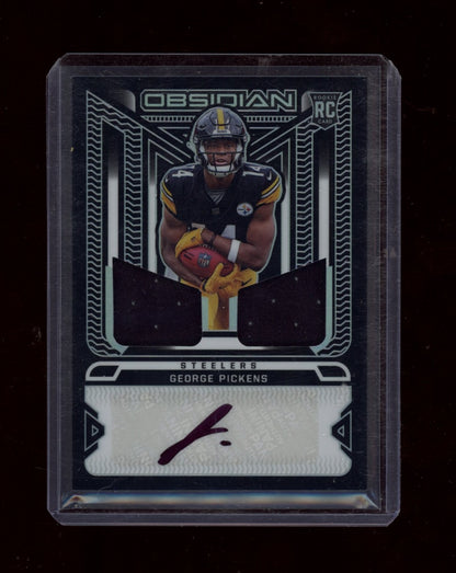 2022 Panini Obsidian #RJI-GPI George Pickens Rookie Jersey Ink #/175