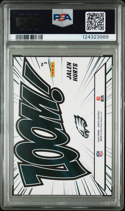 2024 Panini Zenith Zoom Red #2 Jalen Hurts PSA 9
