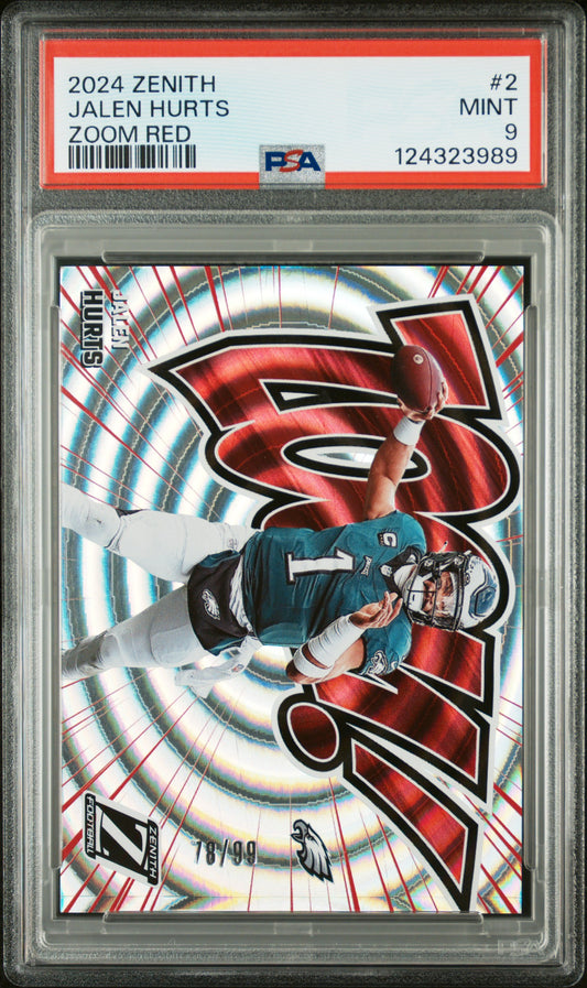 2024 Panini Zenith Zoom Red #2 Jalen Hurts PSA 9