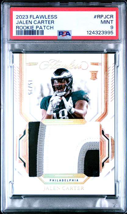 2023 Panini Flawless Rookie Patches #RPJCR Jalen Carter PSA 9