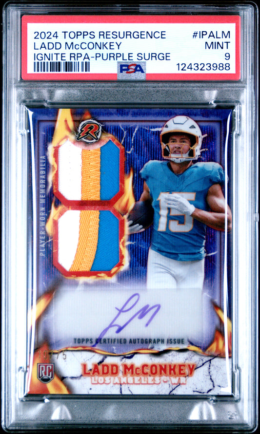 2024 Topps Resurgence Ignite RPA #IPALM Ladd Mcconkey /75 PSA 9