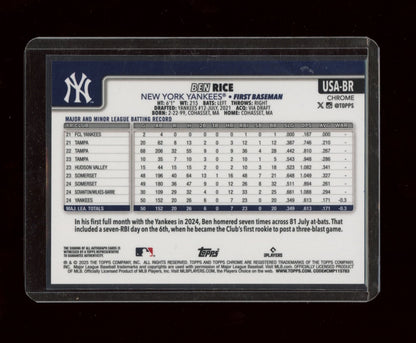 2025 Topps Chrome Update Sapphire Edition #USA-BR Ben Rice  Green Sapphire #/99