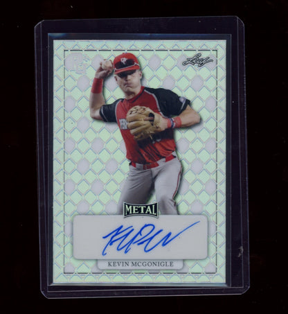 2022 Leaf Perfect Game N #AMA-KM1 Kevin McGonigle Metal Auto Silver