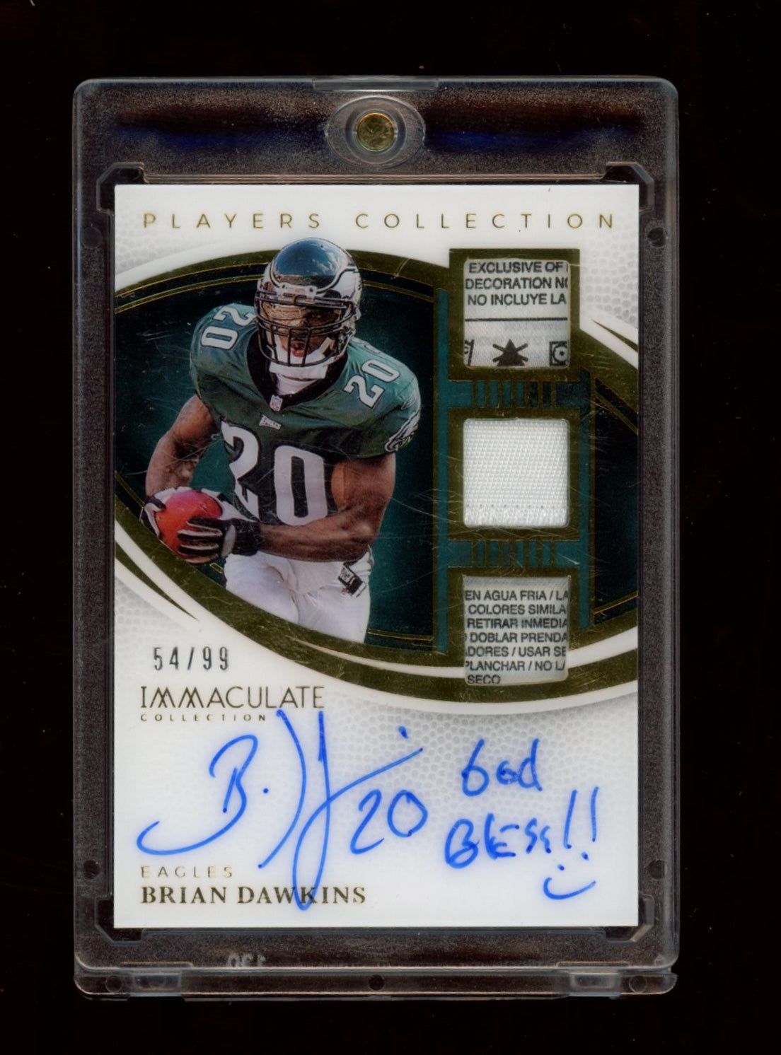 2025 Panini Immaculate Collection #IPCA-BDS Brian Dawkins Auto #/99