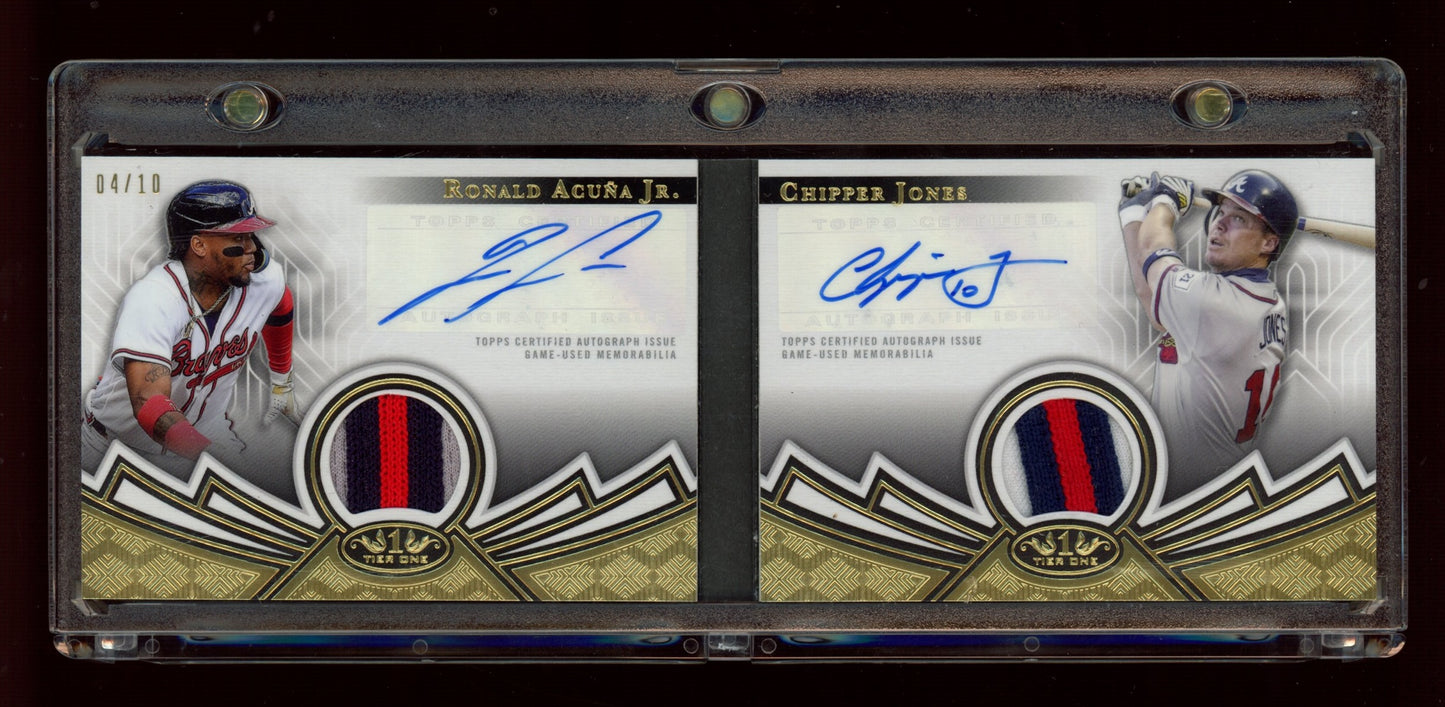2023 Topps Tier One Chipper Jones / Ronald Acuña Jr. Dual Auto Booklet #/10