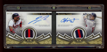 2023 Topps Tier One Chipper Jones / Ronald Acuña Jr. Dual Auto Booklet #/10