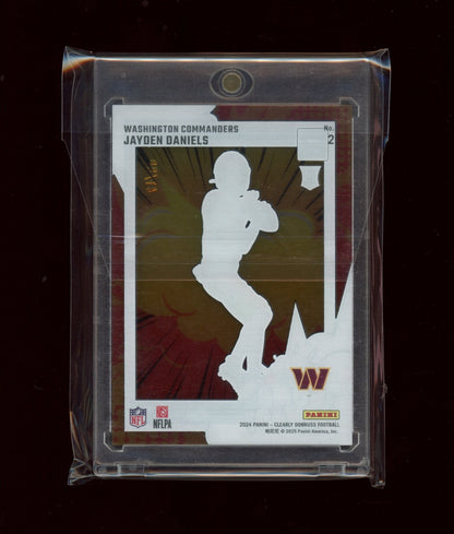 2024 Clearly Donruss #2 Jayden Daniels Clearly Bomb Squad Red #/99
