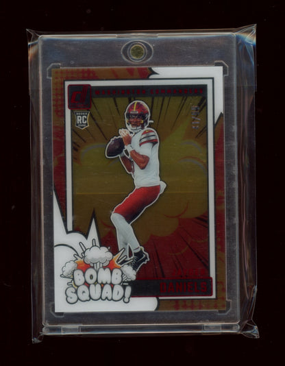 2024 Clearly Donruss #2 Jayden Daniels Clearly Bomb Squad Red #/99