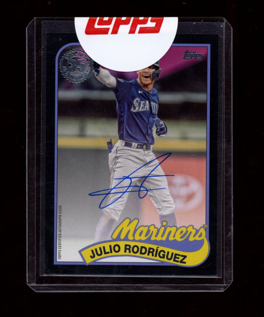 2024 Topps Julio Rodríguez 1989 Topps Baseball 35th Auto Black #/199
