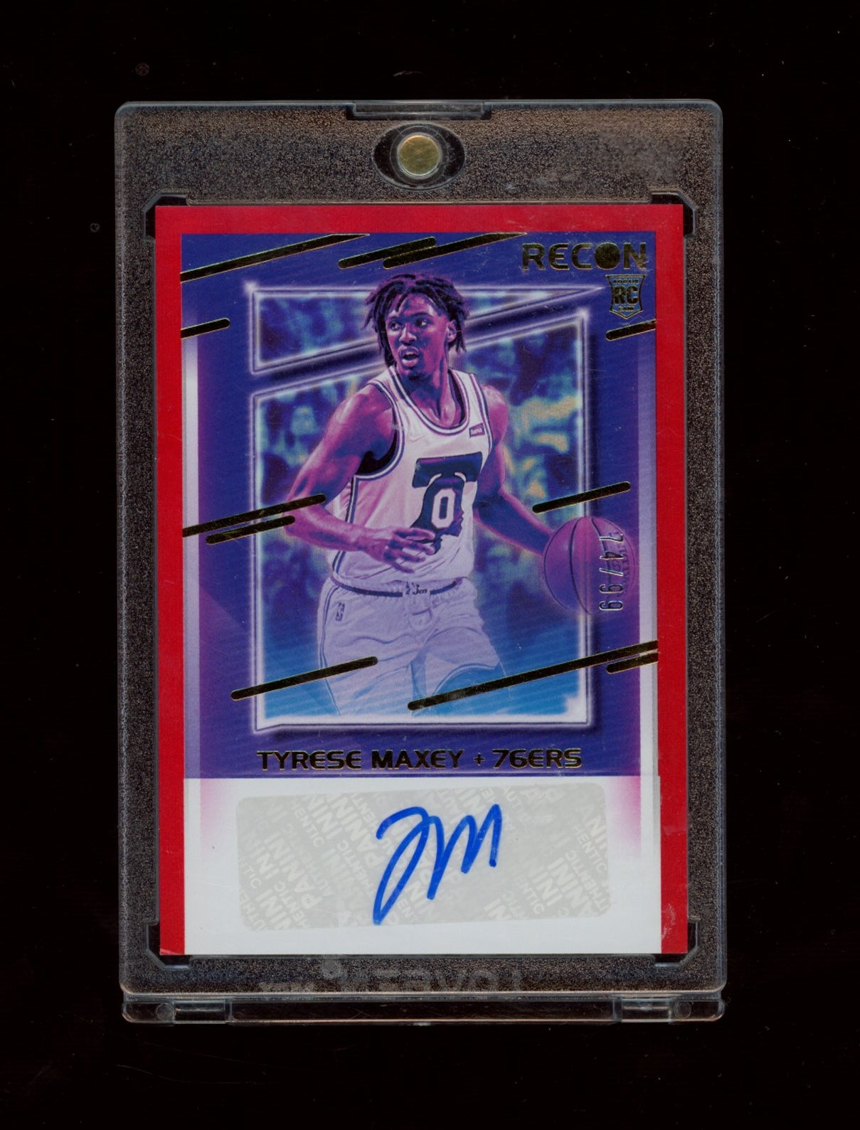 2020-21 Panini Recon #RRS-TYM Tyrese Maxey Rookie Recon Signatures Red #/99