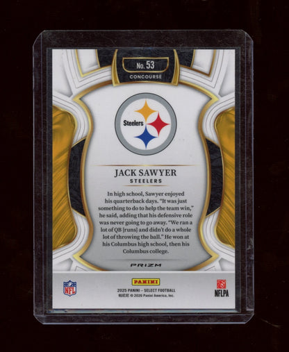 2025 Panini Select #53 Jack Sawyer Zebra Prizm