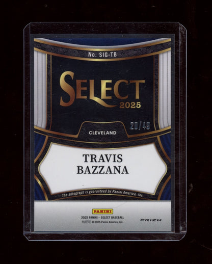 2025 Panini Select #SIG-TB Travis Bazzana Signatures Blue Prizm #/49