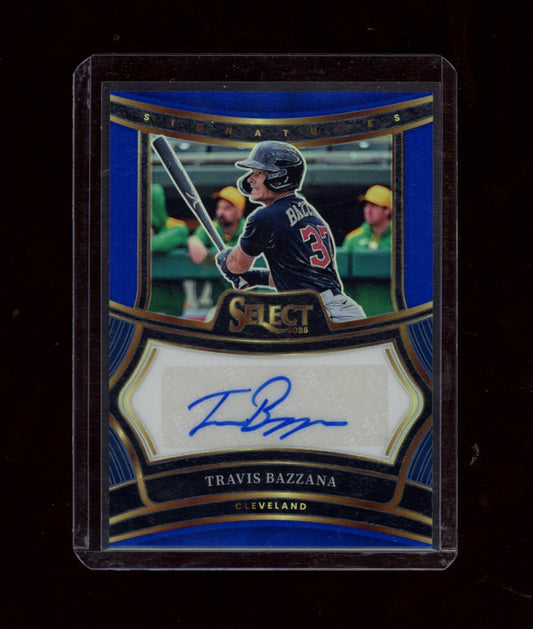 2025 Panini Select #SIG-TB Travis Bazzana Signatures Blue Prizm #/49