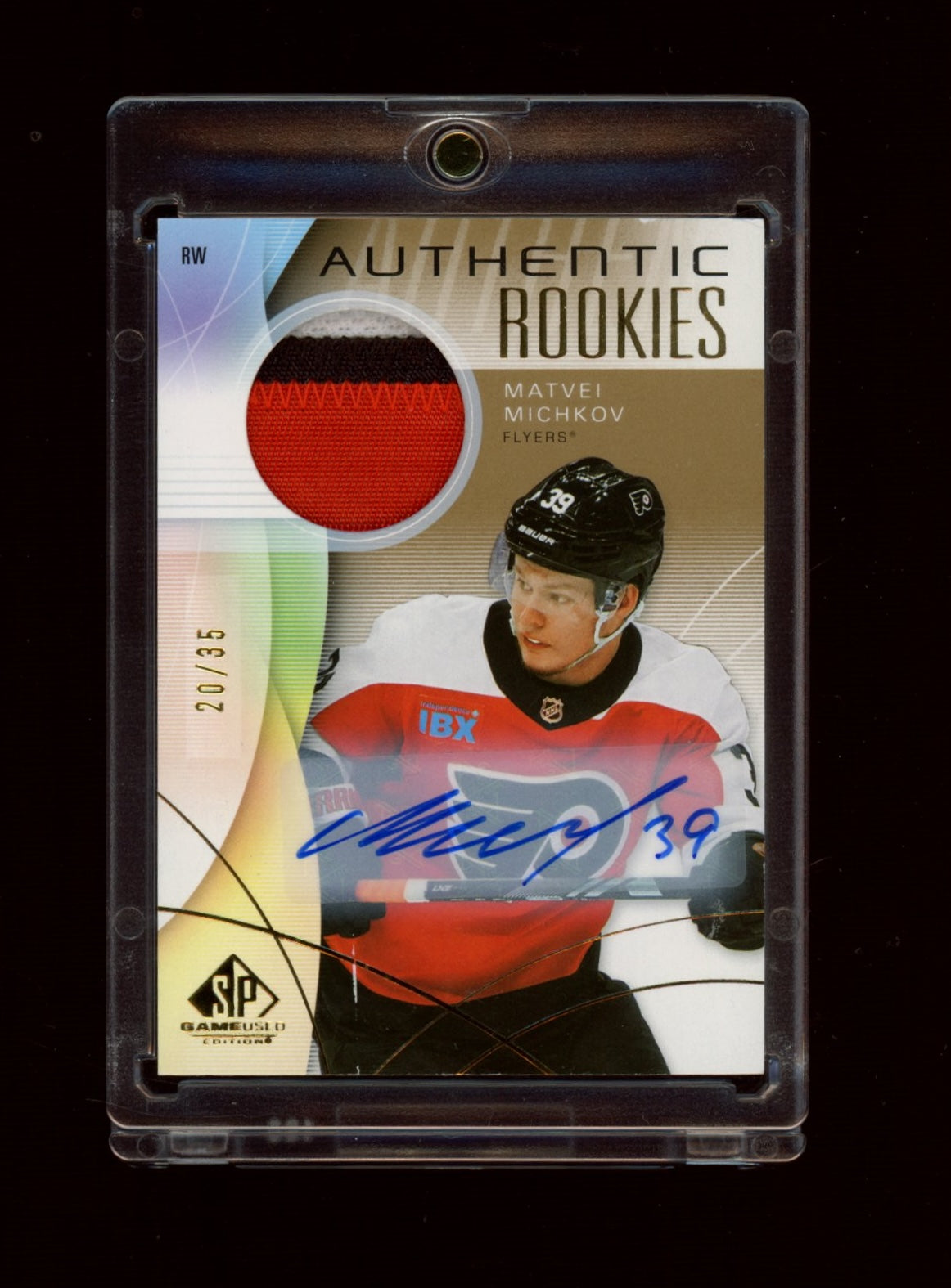 2024-25 SP Game Used #250 Matvei Michkov Gold Auto Premium Memorabilia #/35