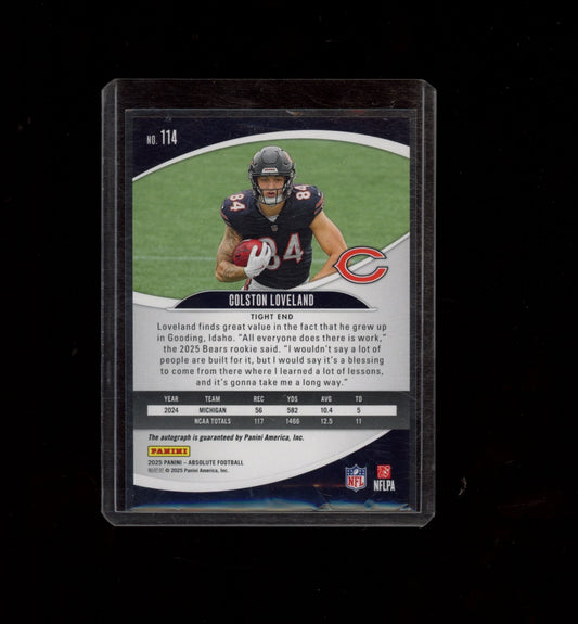 2025 Panini Absolute #114 Colston Loveland Autograph