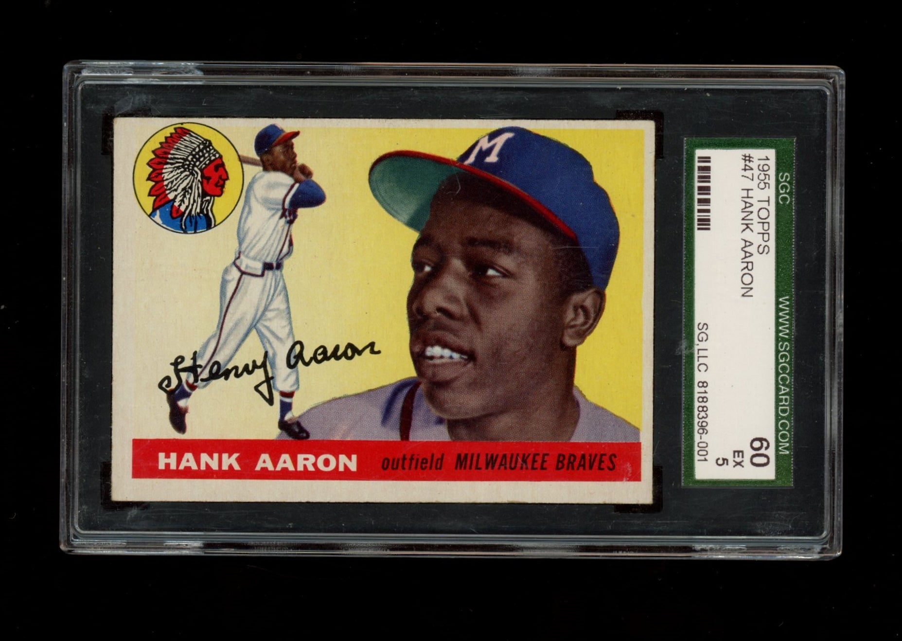 1955 Topps #47 Hank Aaron SGC 5