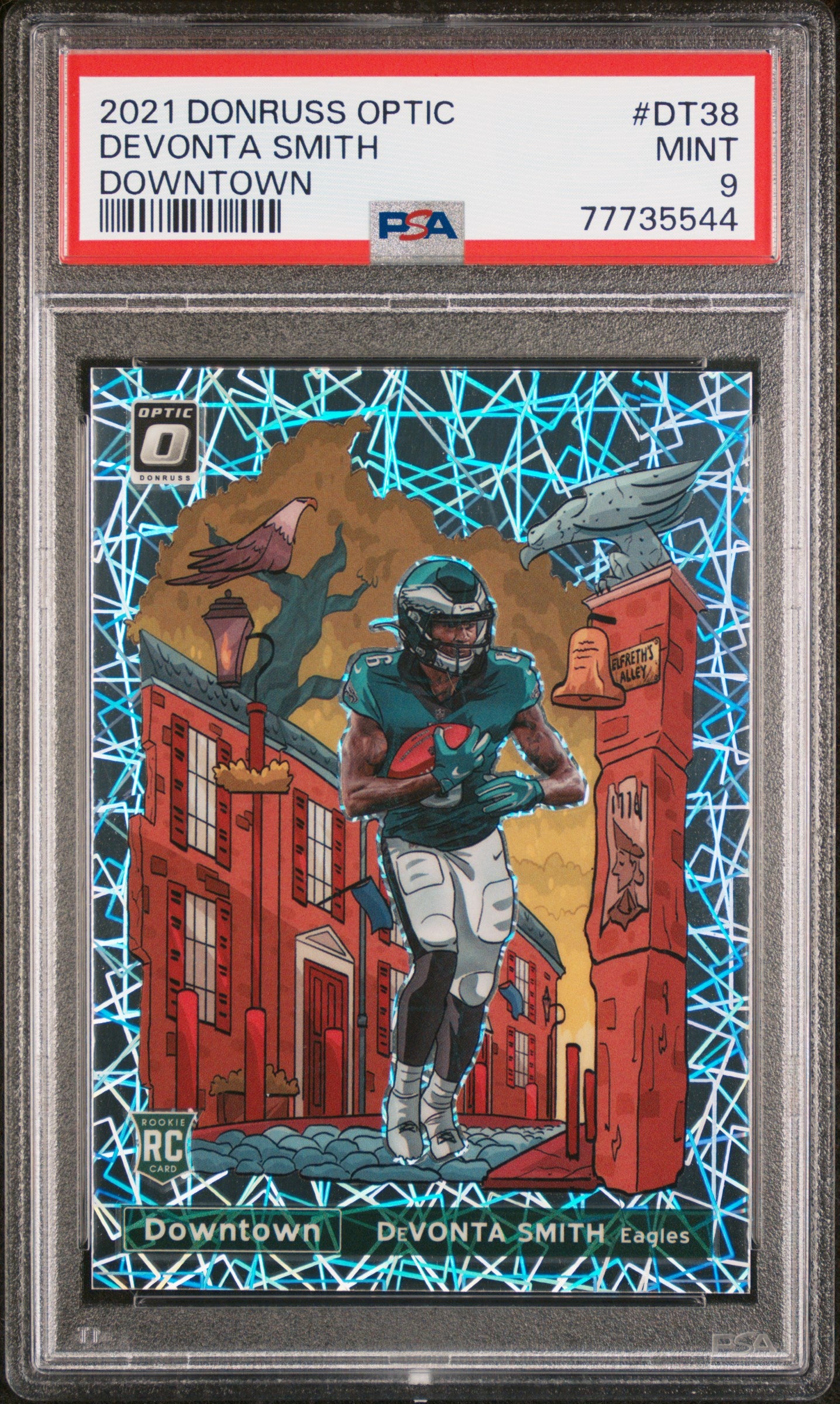 2021 Panini Donruss Optic Downtown #DT38 Devonta Smith Downtown PSA 9