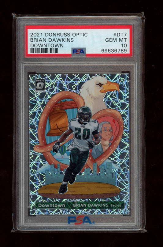 2021 Panini Donruss Optic Downtown #DT7 Brian Dawkins Downtown PSA 10