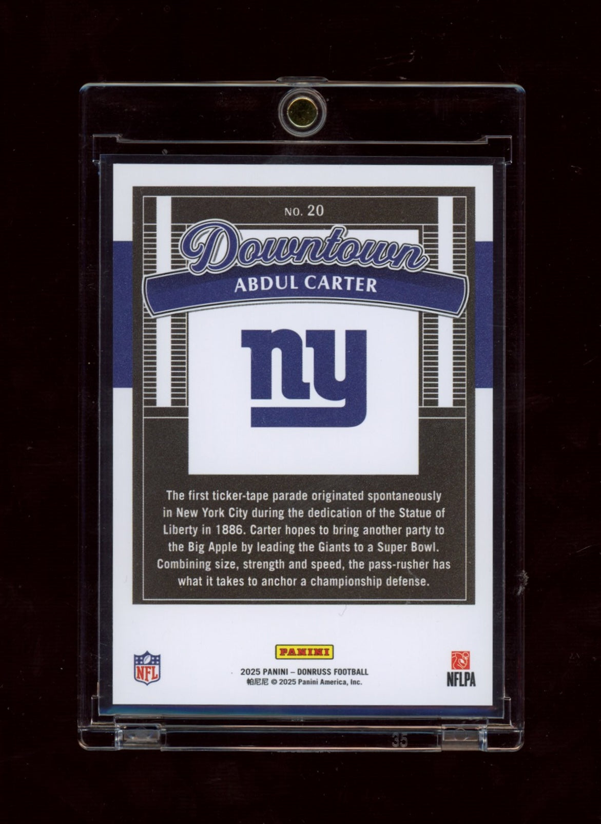 2025 Donruss #20 Abdul Carter Downtown!