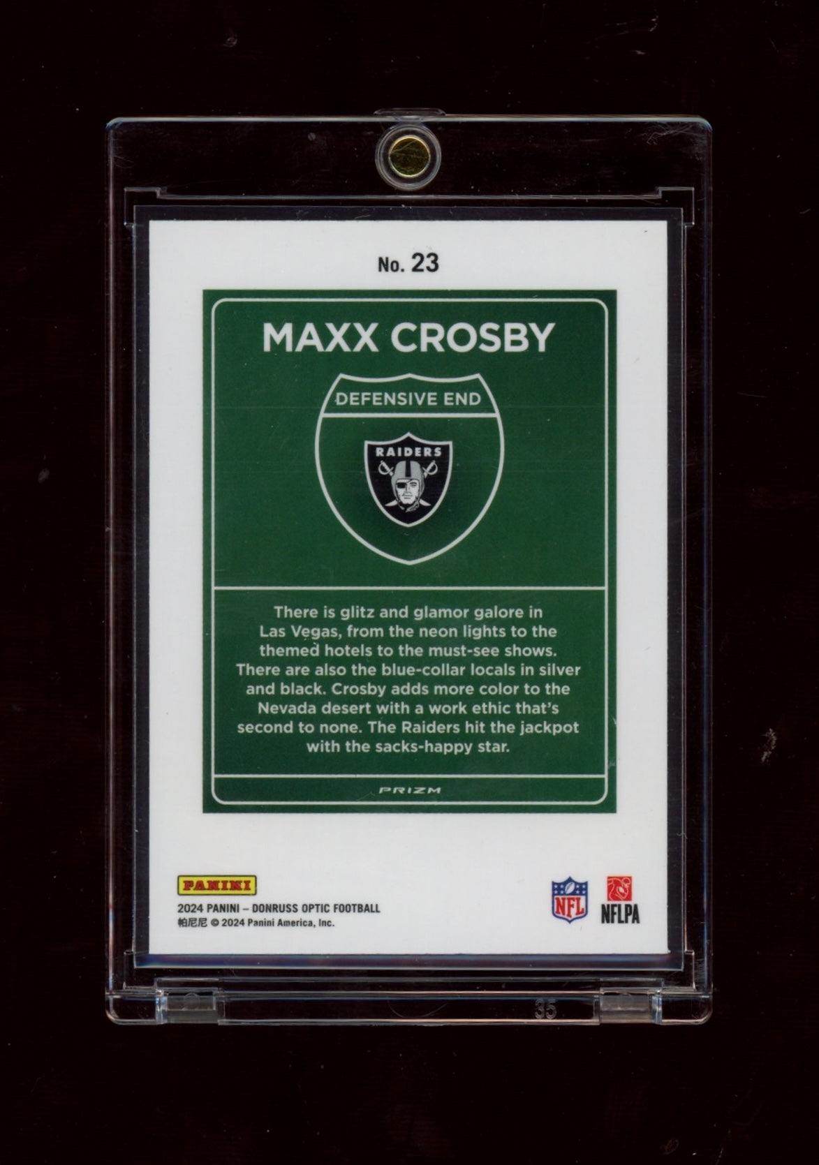2024 Donruss Optic #23 Maxx Crosby Downtown!