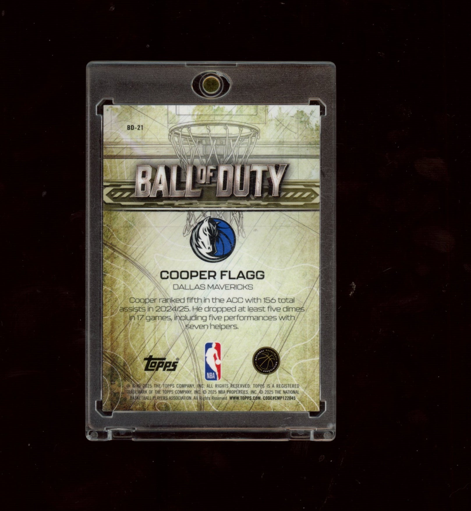2025-26 Topps Chrome #BD-21 Cooper Flagg Ball of Duty Teal Refractor #/299