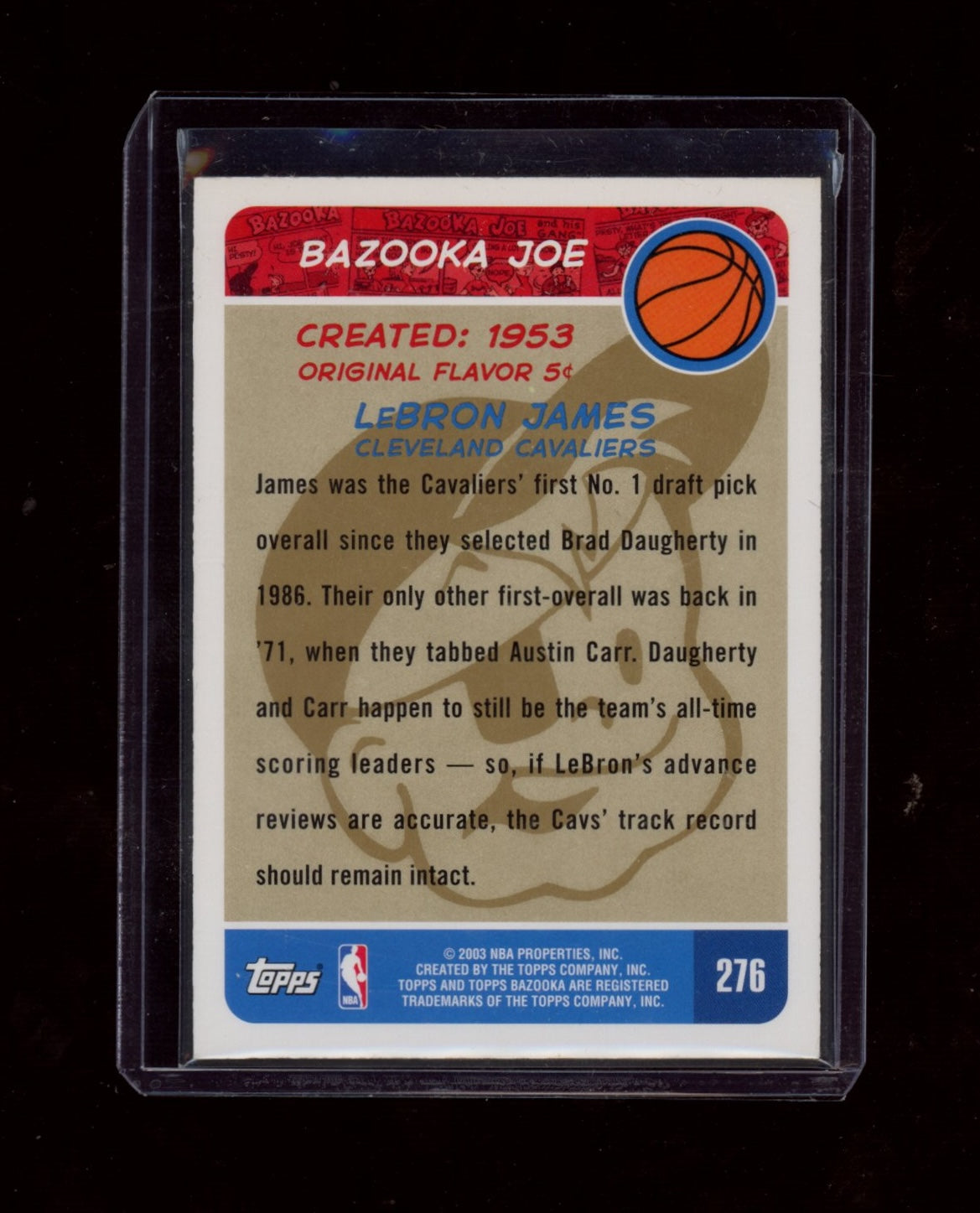 2003-04 Bazooka #276 LeBron James Gold