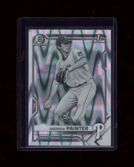 2021 Bowman Draft #BDC-10 Andrew Painter Chrome Black & White RayWave Refractor
