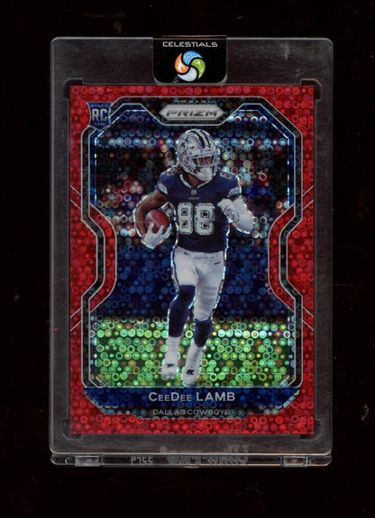 2020 Panini Prizm #334 CeeDee Lamb Prizm No Huddle Red #/50