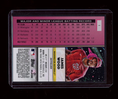 2025 Topps Chrome Cosmic #1 James Wood Gold Interstellar Refractor #/50