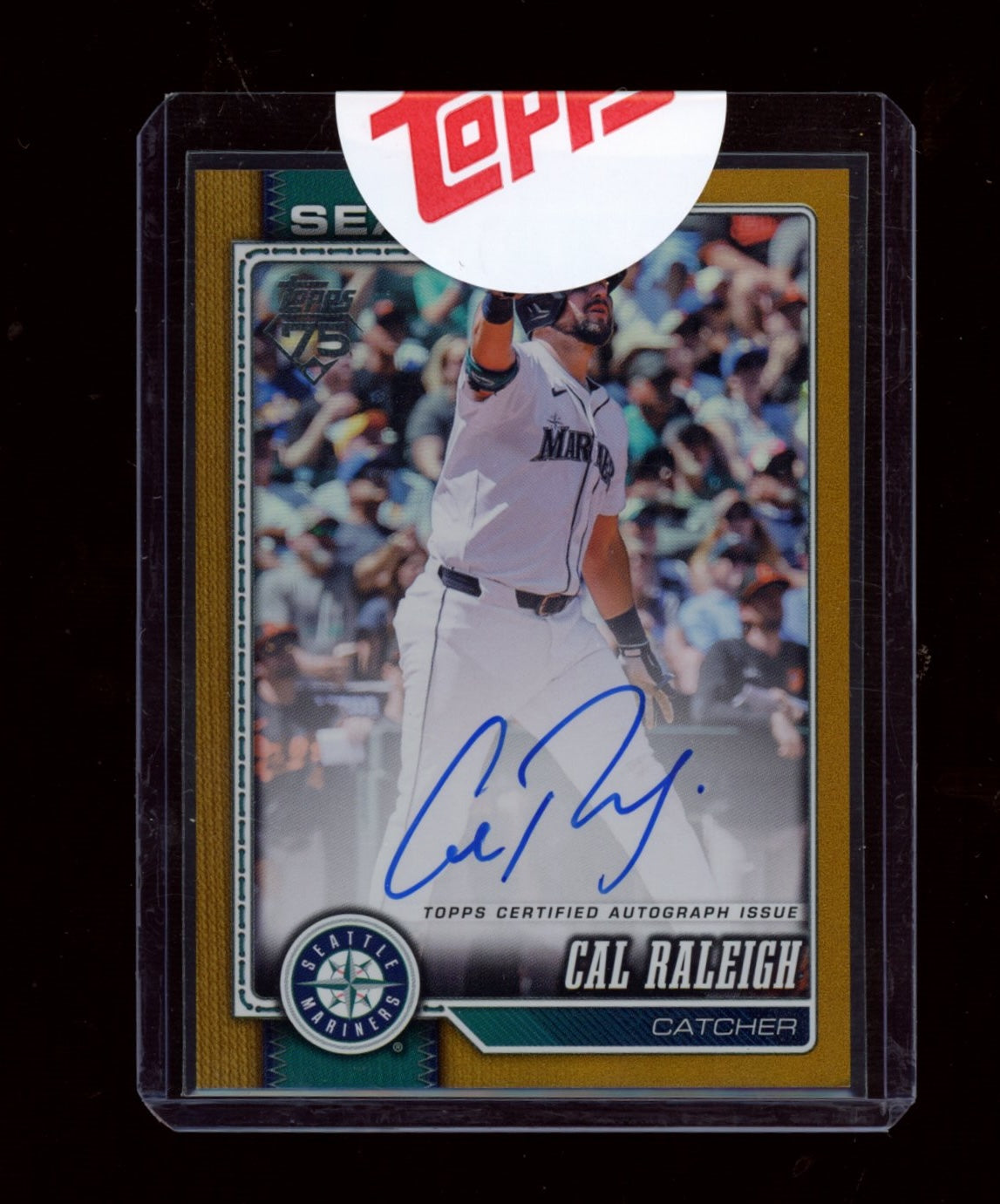2026 Topps #140 Cal Raleigh Flagship Real One Autographs Gold Foil #/50