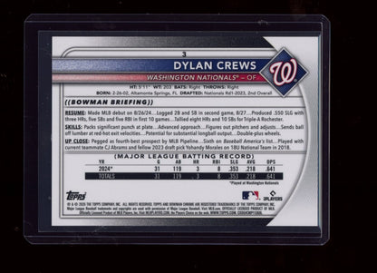 2025 Bowman Chrome Sapphire Edition #3 Dylan Crews Black Sapphire #/10