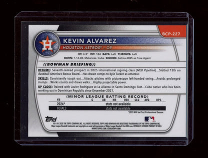 2025 Bowman Chrome #BCP-227 Kevin Alvarez Prospects Black #/10