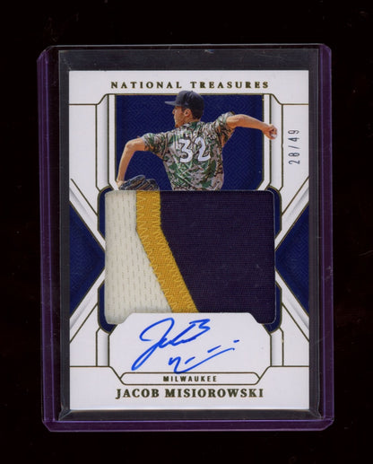 2025 Panini National Treasures Jacob Misiorowski Treas Material Sig Gold #/49