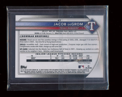 2025 Bowman Chrome Sapphire Edition #47 Jacob deGrom Black Sapphire #/10