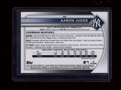 2025 Bowman Chrome Sapphire Edition #99 Aaron Judge Yellow Sapphire #/75