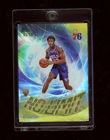 2025-26 Topps #NL-3 VJ Edgecombe No Limit Gold Rainbow #/50