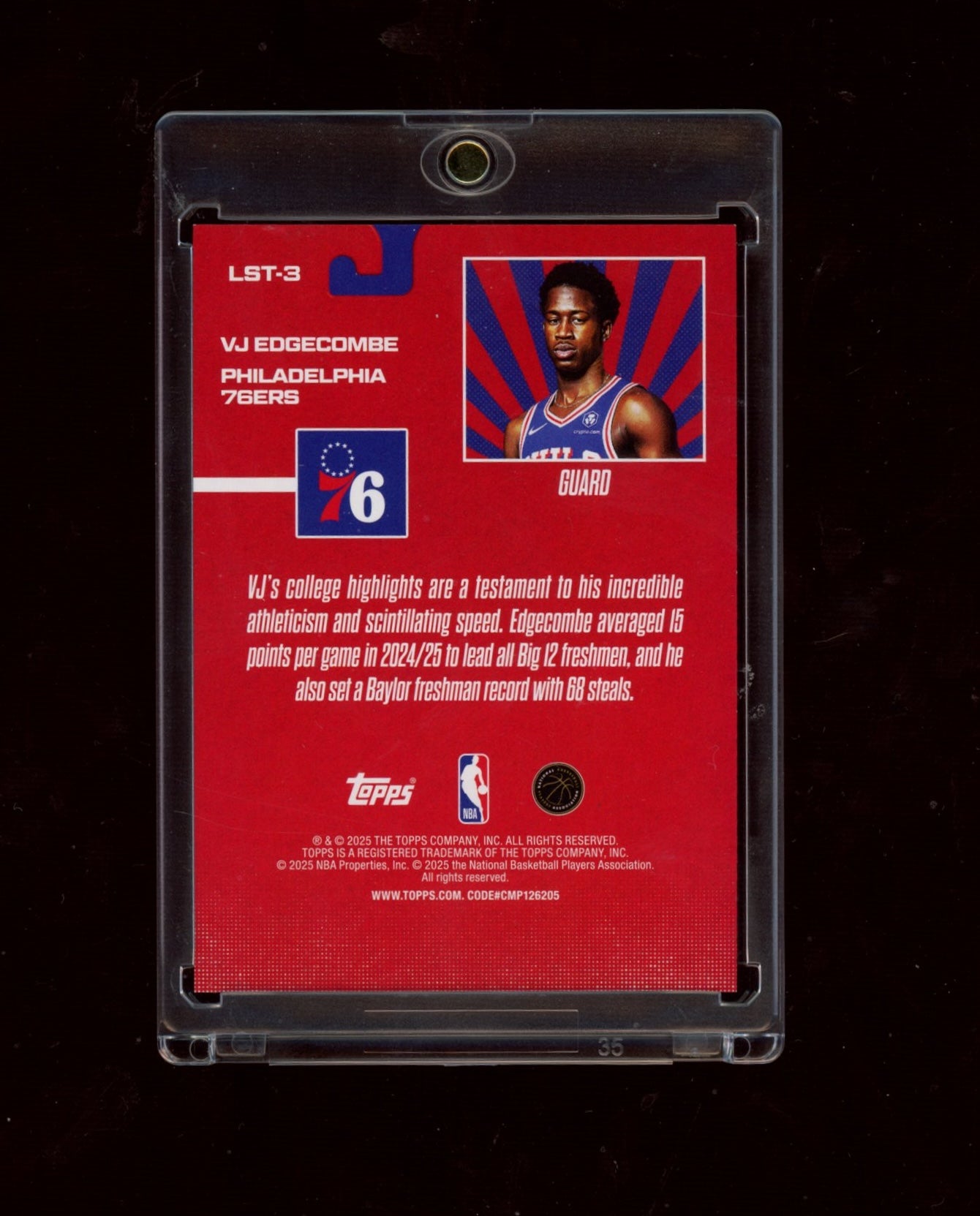 2025-26 Topps #BB-3 VJ Edgecombe Limited Stock Legends Flash Drop #/50